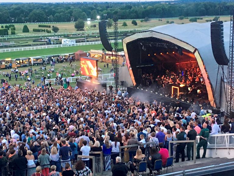 Music night stage from viewing platform